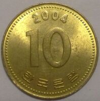 10 вон 2004 Южная Корея