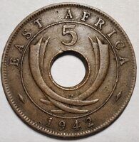 5 центов 1942 SA Британская Восточная Африка