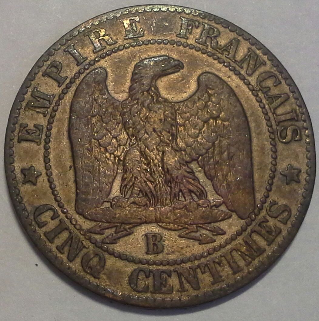 5 сантимов 1855 В Франция