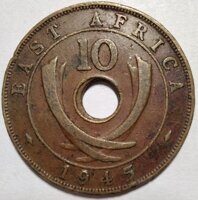 10 центов 1945 SA Британская Восточная Африка