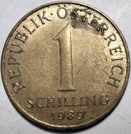 1 шиллинг 1989 Австрия