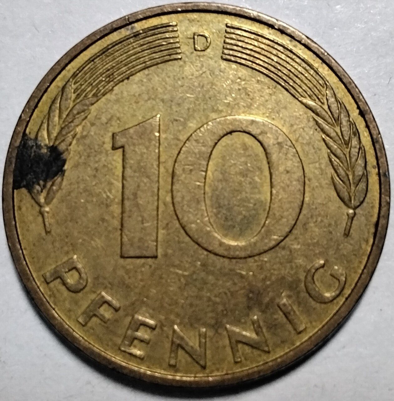 10 пфеннигов 1991 D Германия. ФРГ