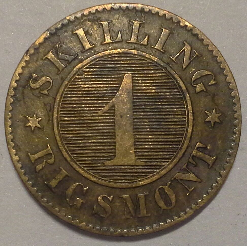 1 скиллинг 1860 Дания